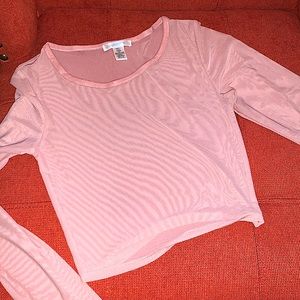 Pink Mesh Long Sleeve